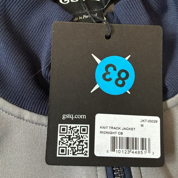 GSTQ Knit Track Jacket Midnight Colorblock Full Zip Blue gray Men’s M NEW - Picture 6 of 14